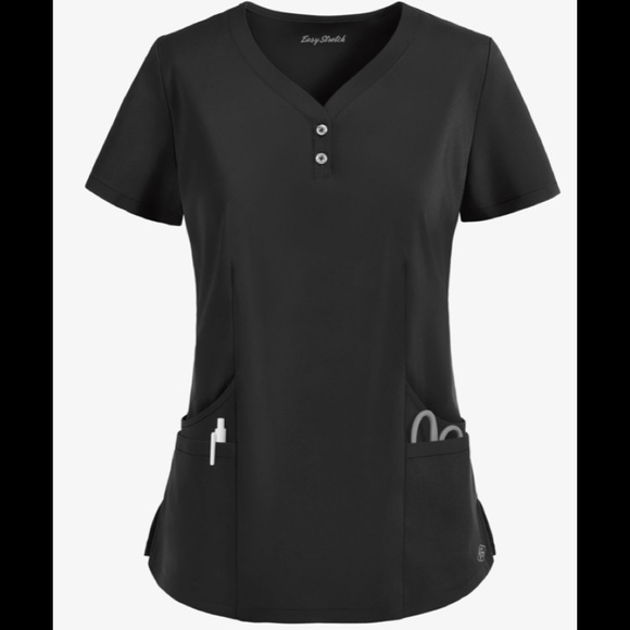 Uniform Advantage Tops - Set of THREE scrub tops, gently used. BLACK.